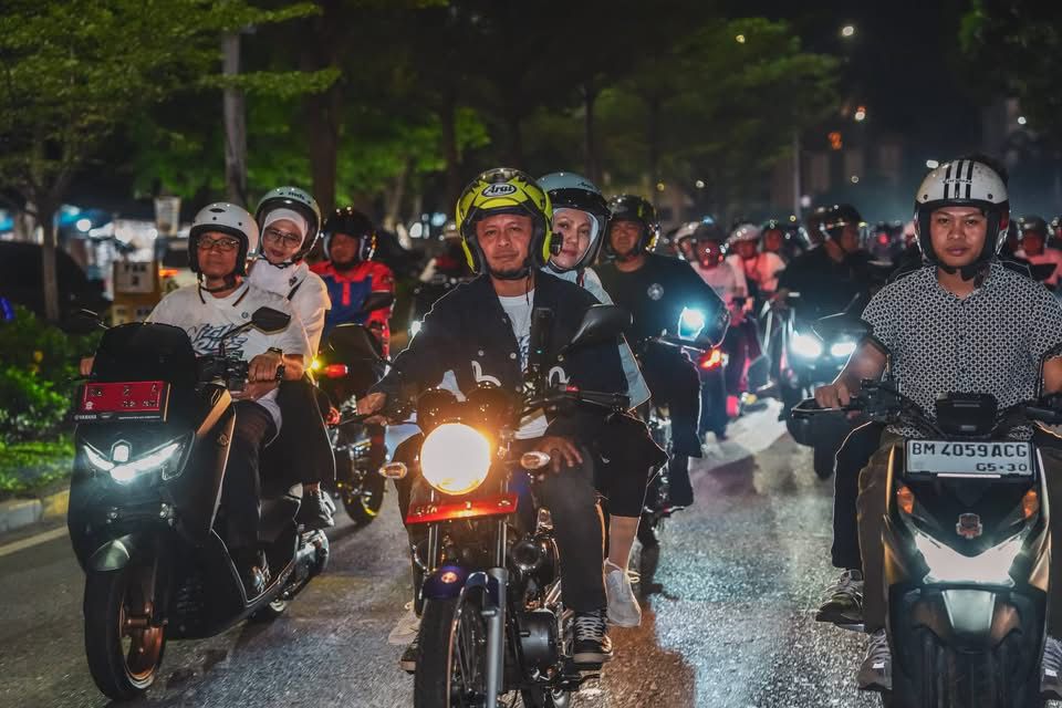 Ribuan Rider Meriahkan Night Ride HUT Pekanbaru 2026, Wali Kota Turun Langsung Ikut Konvoi