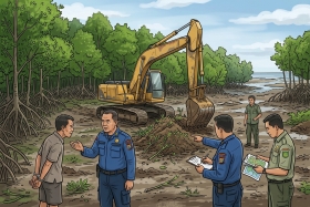 Polisi Tetapkan Tersangka Pembuka 111,77 Hektare Kawasan Mangrove Dumai